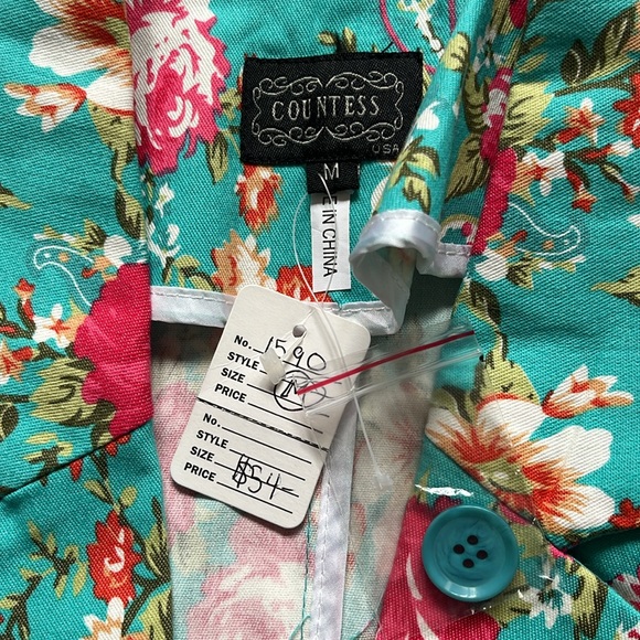 NWT Countess Cottege Core, Coquette, Floral, Vintage, Long Sleeve Blazer size M - Picture 3 of 9